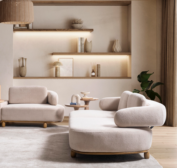Lugo Mode Koltuk Takımı (Modern Ahşap Detaylı)
