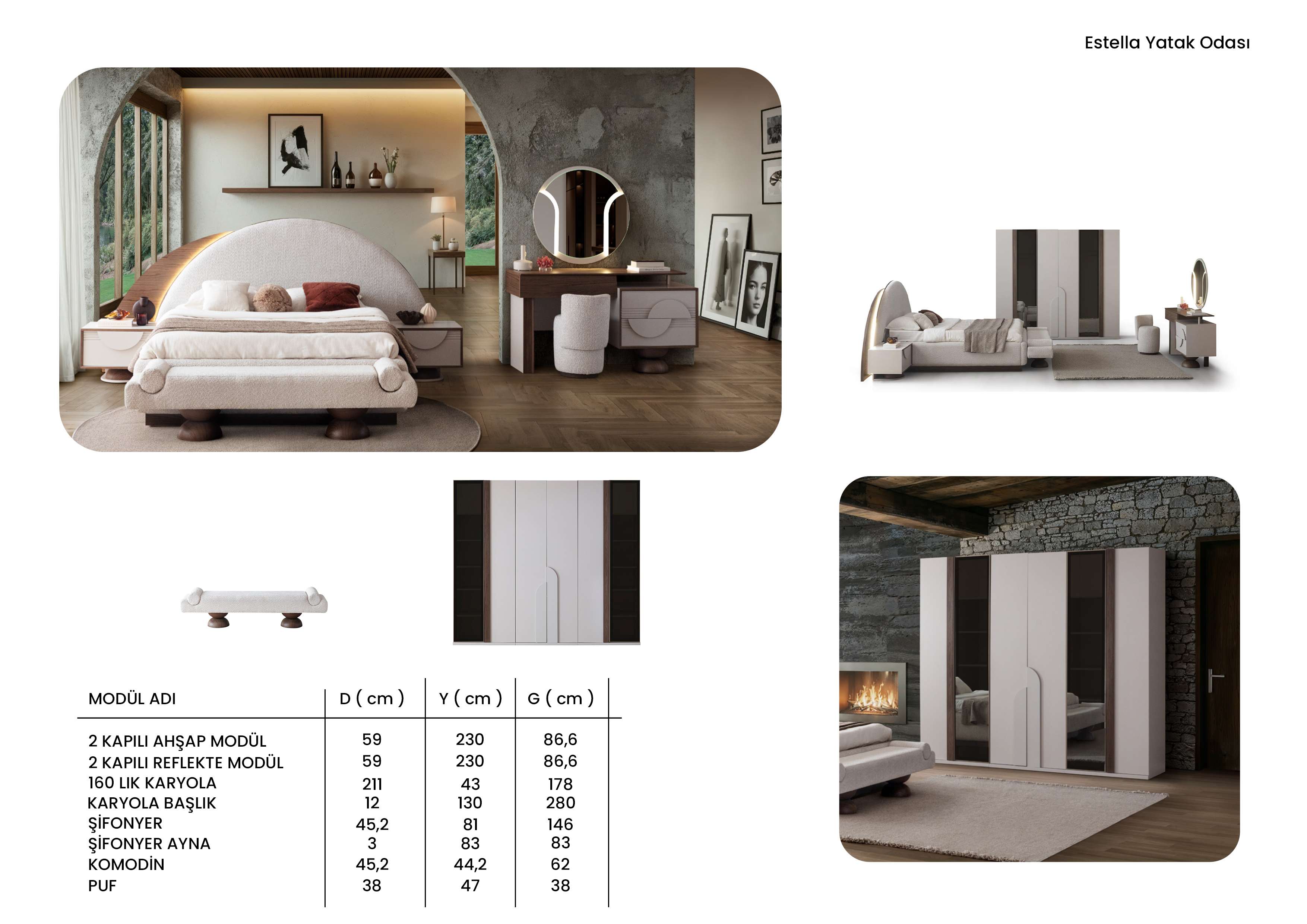 Dimax Estella Yatak Odası Takımı (Modern & Modüler