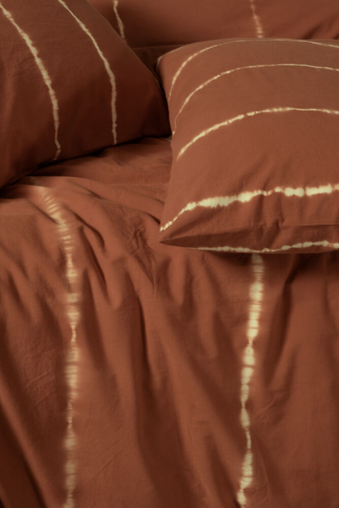 Stripe Pamuk Nevresim Seti - Kiremit — fotoğraf 5