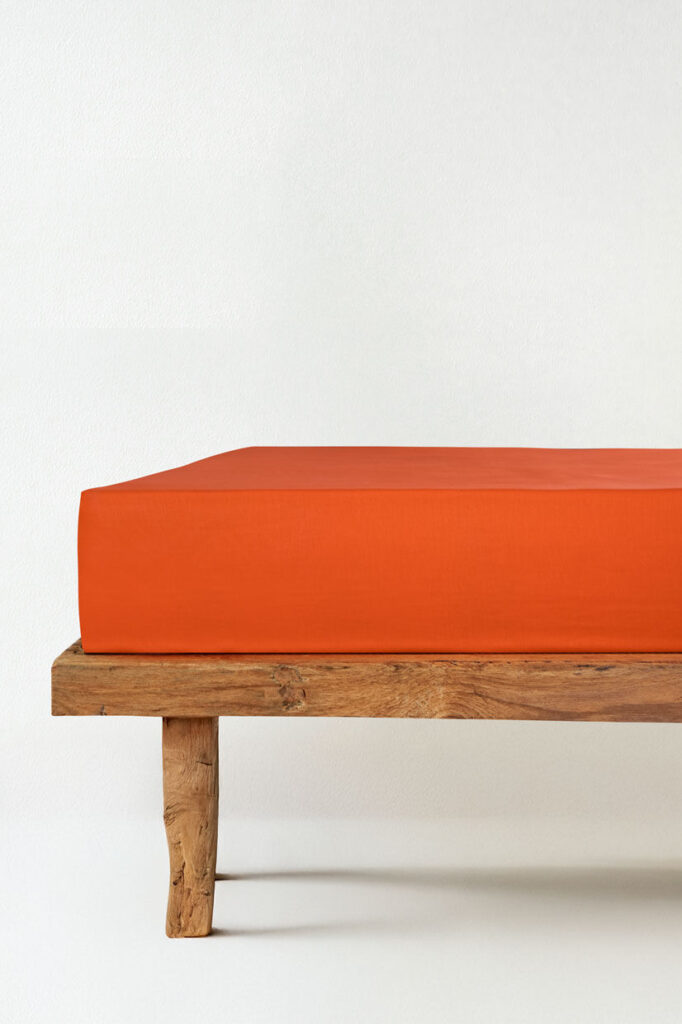 Lastikli Çarşaf Pamuk - Orange — fotoğraf 2