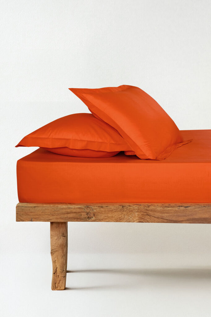 Lastikli Çarşaf Pamuk - Orange — fotoğraf 4