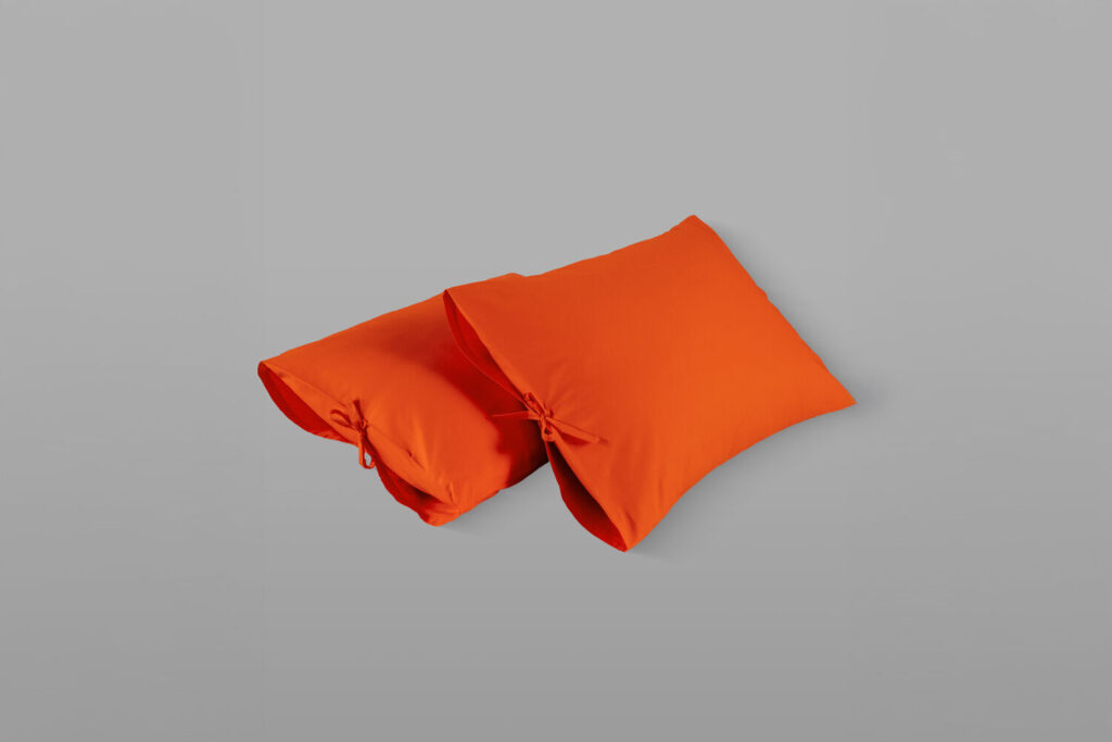 Pamuk Yastık Kılıfı Bağcıklı (Aurosoft) - Orange — fotoğraf 1