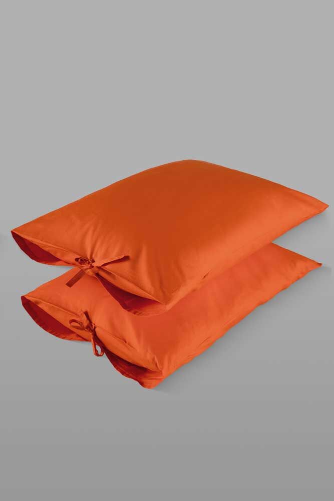 Pamuk Yastık Kılıfı Bağcıklı (Aurosoft) - Orange — fotoğraf 4