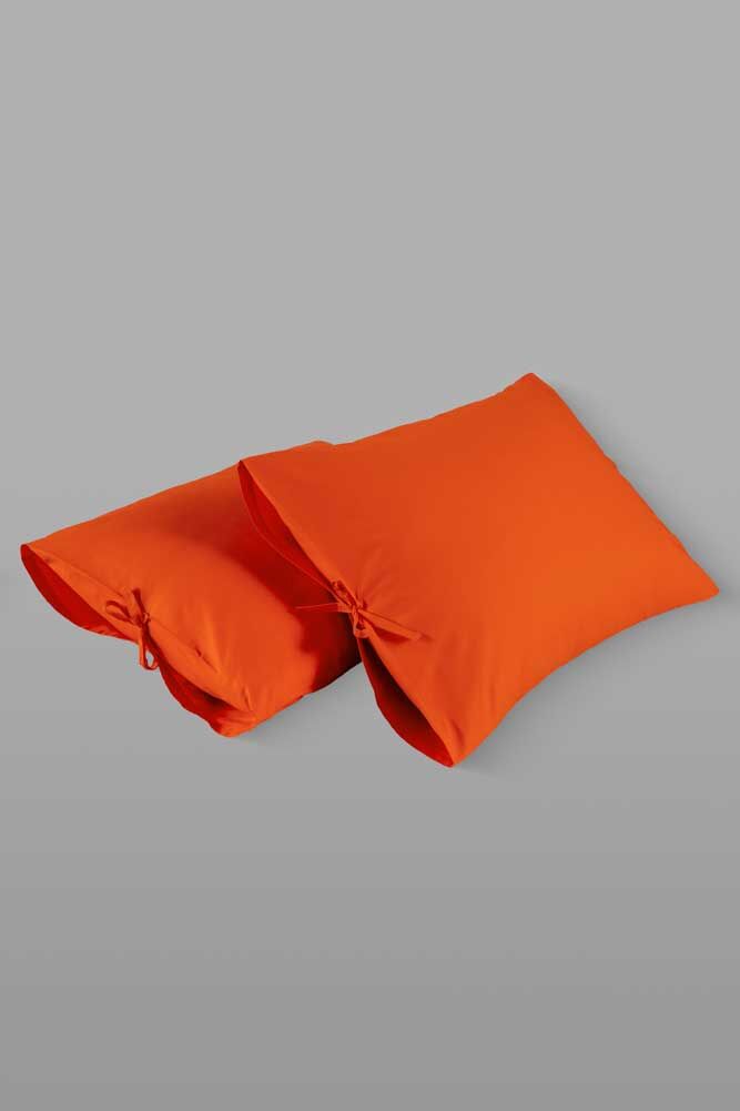 Pamuk Yastık Kılıfı Bağcıklı (Aurosoft) - Orange — fotoğraf 5